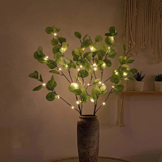 Minimalist LED branch-shaped table lamp on display