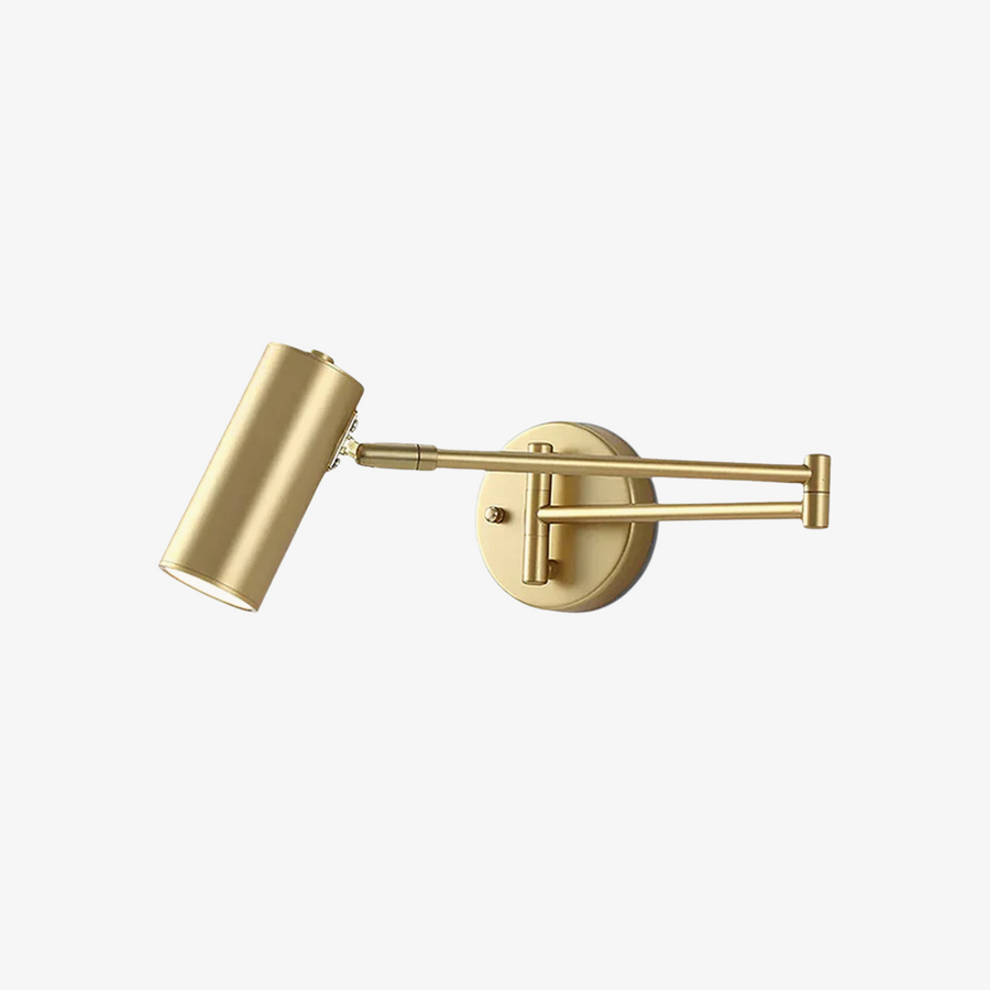 Full view of the wall lamp with cord and switch