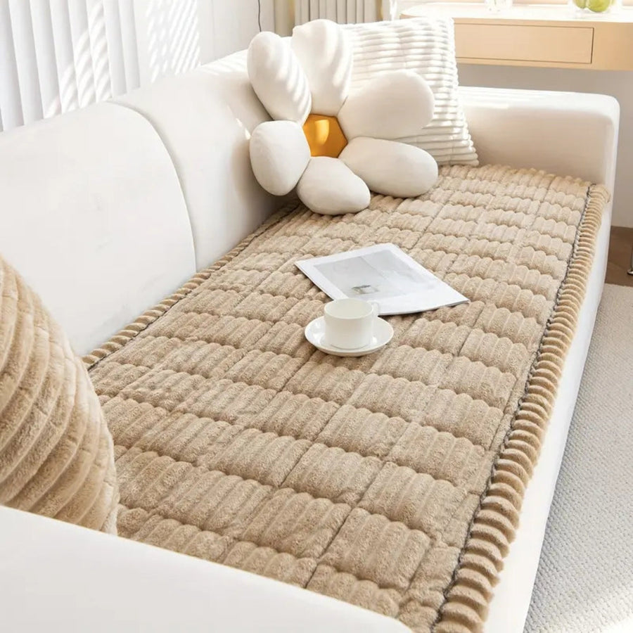Sofa cover shown in snow drift color