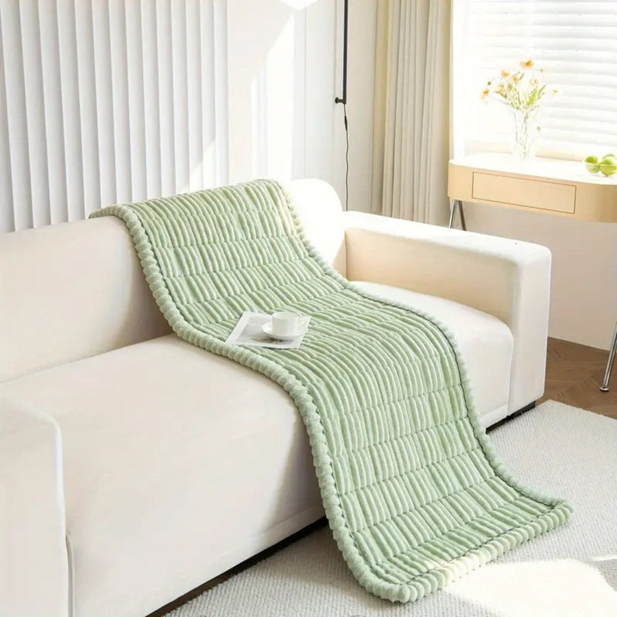 Folded sofa cover showing texture and color