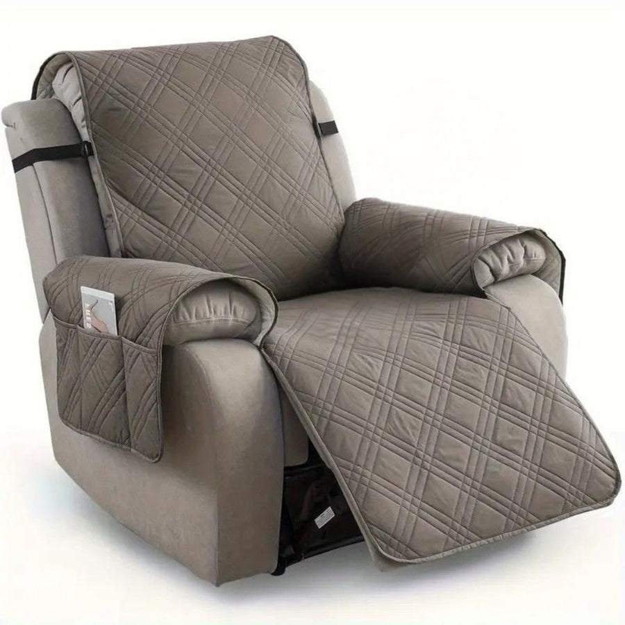 Non-slip recliner chair cover in a living room setting