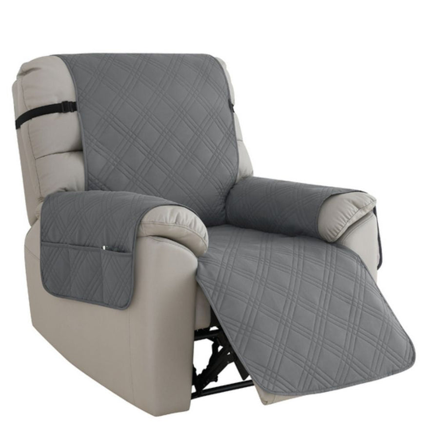 Recliner chair cover fitted snugly over a reclining chair