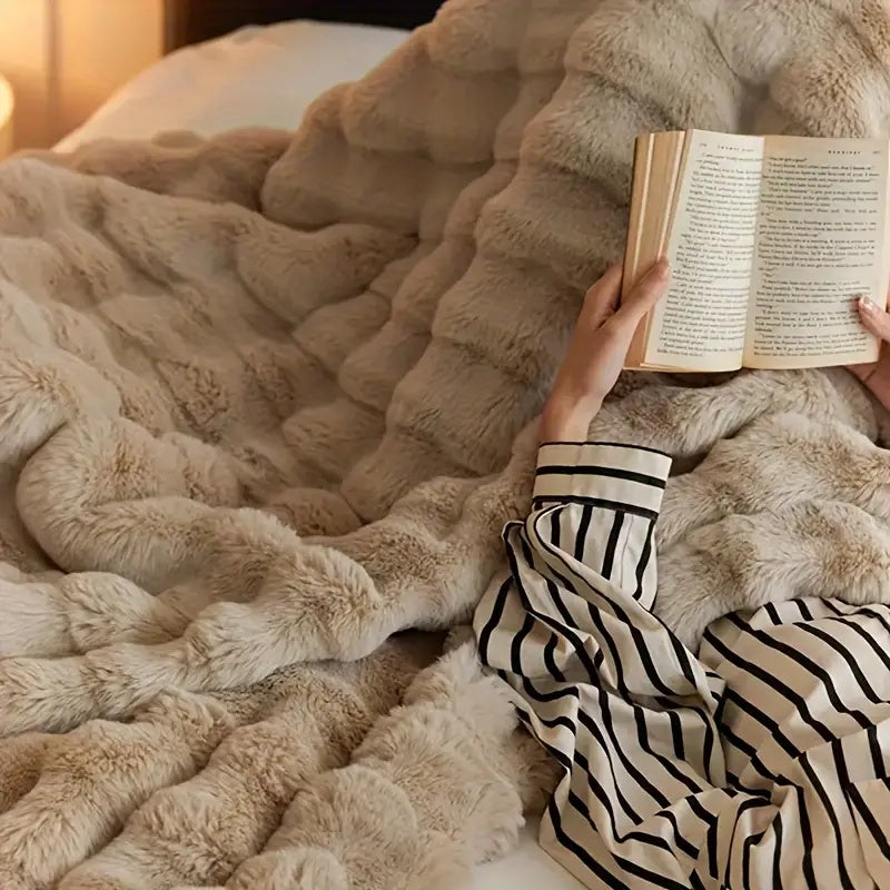 Throw blanket styled in a living room setting