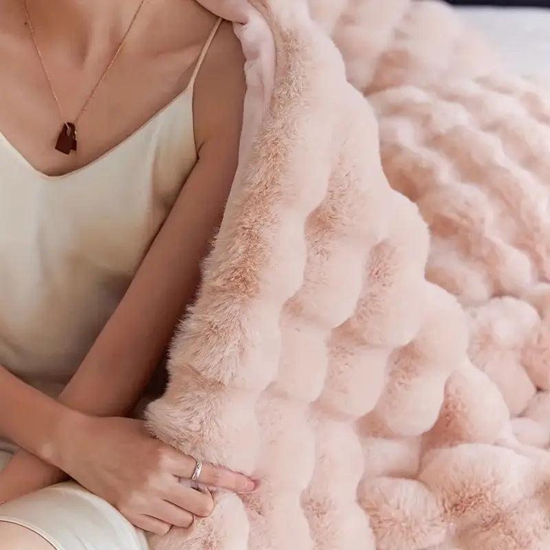 Throw blanket in Espresso color on a couch