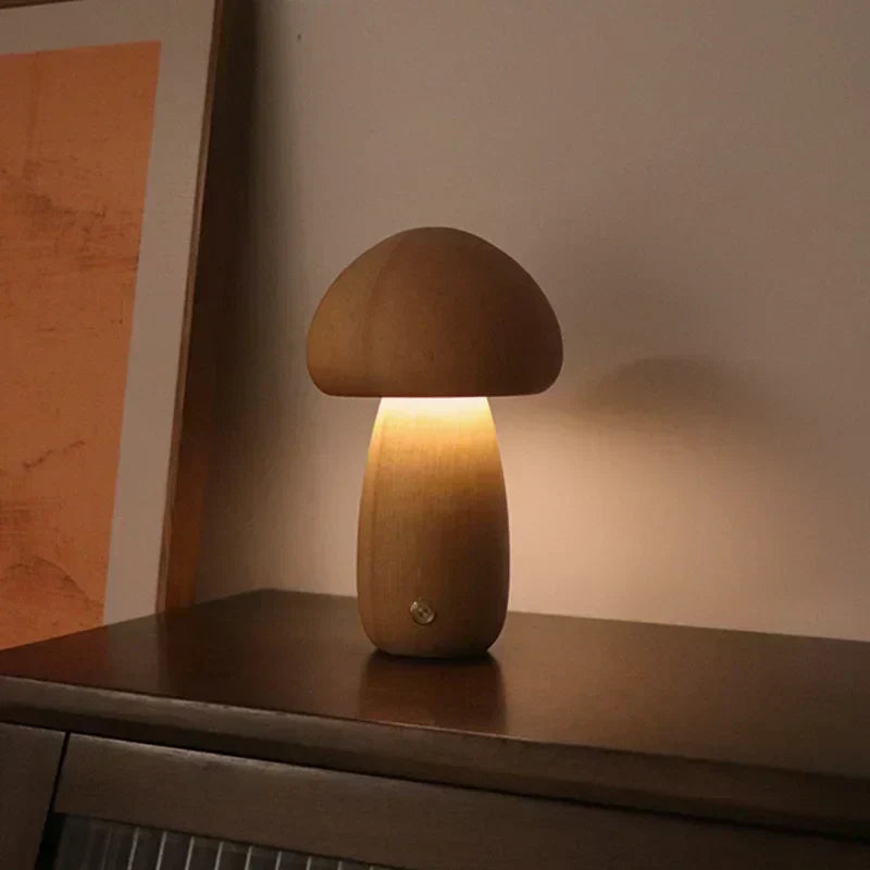 Top view of the mushroom-shaped lampshade