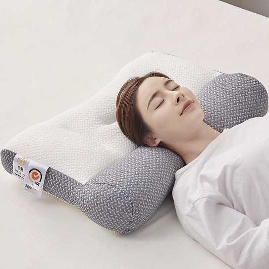 Memory foam neck pillow shown on a plain background