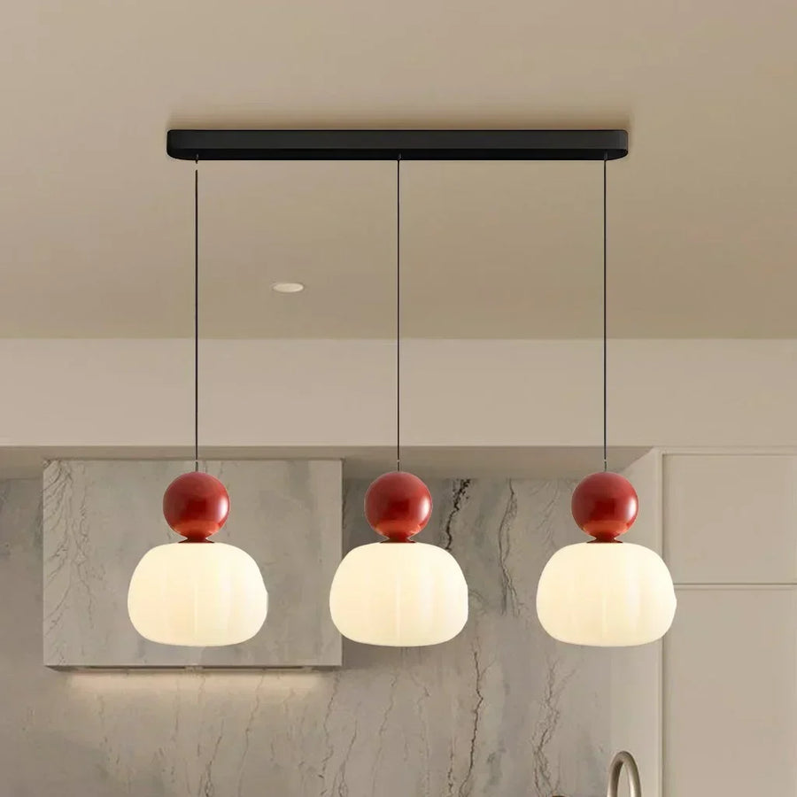 Warm light glow from the pendant light shade