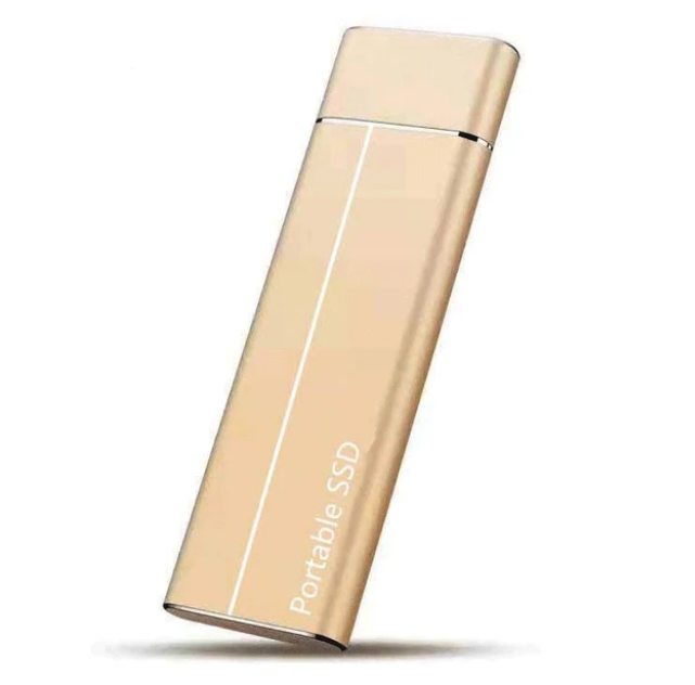 Detail shot of a portable SSD with large storage capacity
