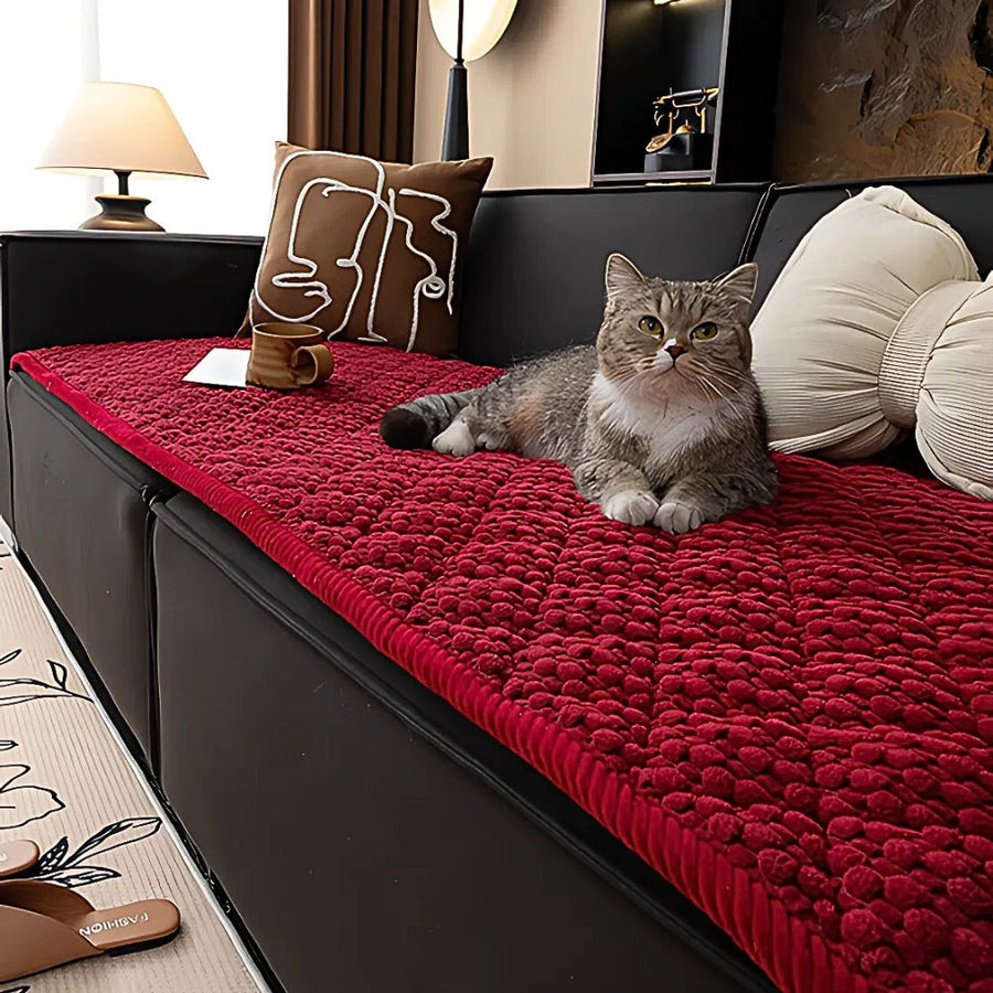 Knit non-slip sofa cover displayed in available color options