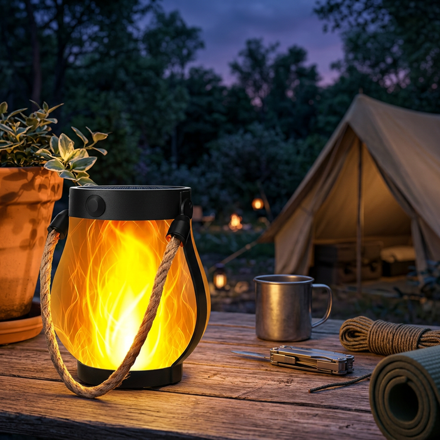 Solar lantern charging in sunlight during the day