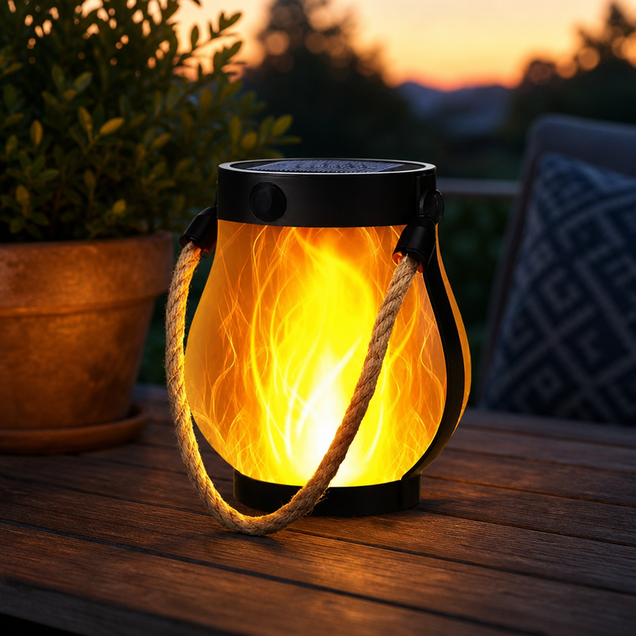 Hanging solar lantern that withstands rain outdoors