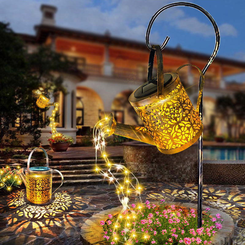 Close-up of the Moroccan-style lantern's cutout pattern