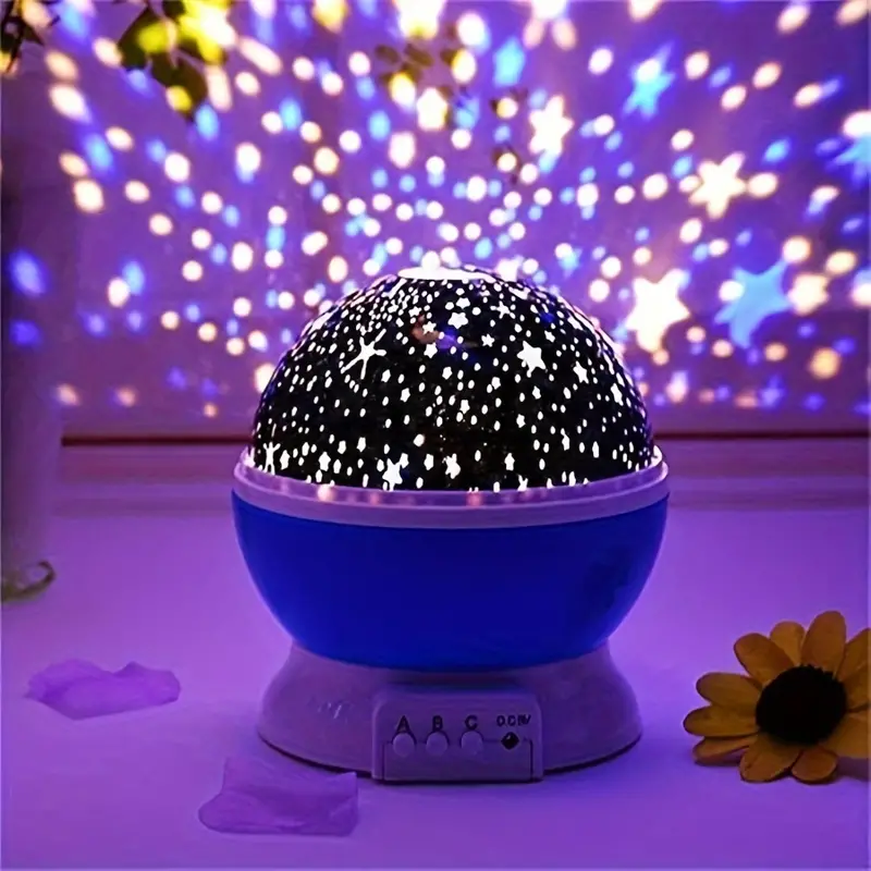 Projector beam creating a swirling galaxy pattern on the wall