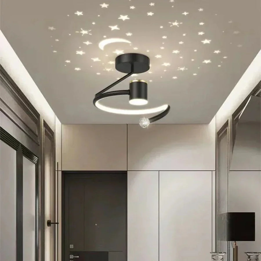 Side angle view of the round LED ceiling light fixture
