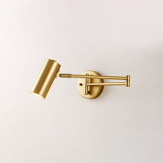 Minimalist LED wall sconce mounted on a white wall