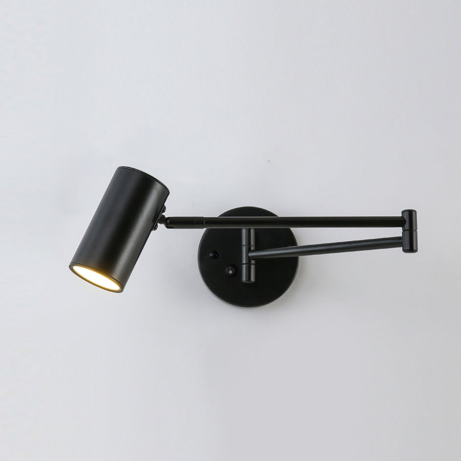 Side view of the LED wall lamp with swing arm extended