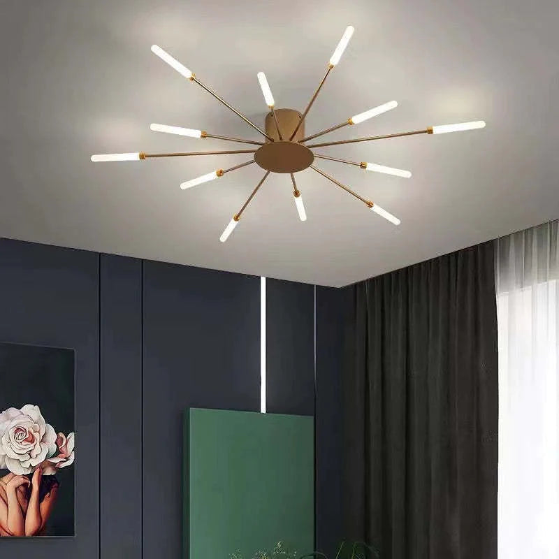 Industrial-style ceiling light in a bedroom setting