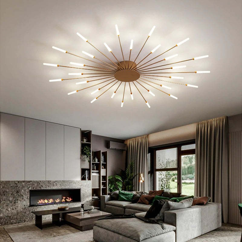 Ceiling light shown at an angle highlighting its shape