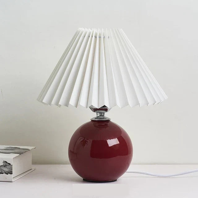 Side view of the pleated fabric shade