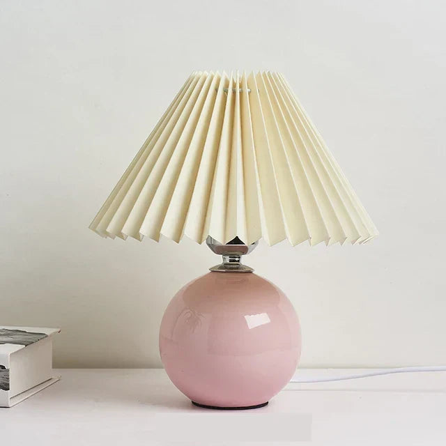 Table lamp shown in blue and brown color option