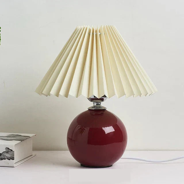 Close-up of the fabric pleated lamp shade