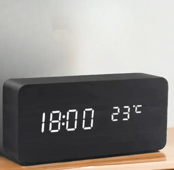 Table clock displayed on a nightstand