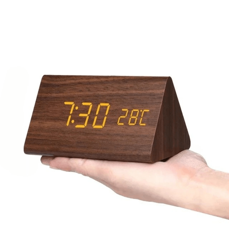 Table clock with LED display in ambient lighting