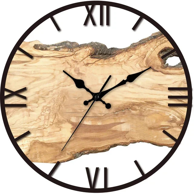 Wall clock displayed above a console table in a living room.