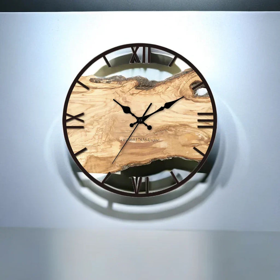 Transparent wall clock paired with modern home decor.