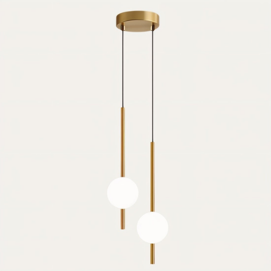 Globe pendant light with two glass balls