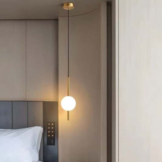 Minimalist vertical globe pendant light hanging fixture