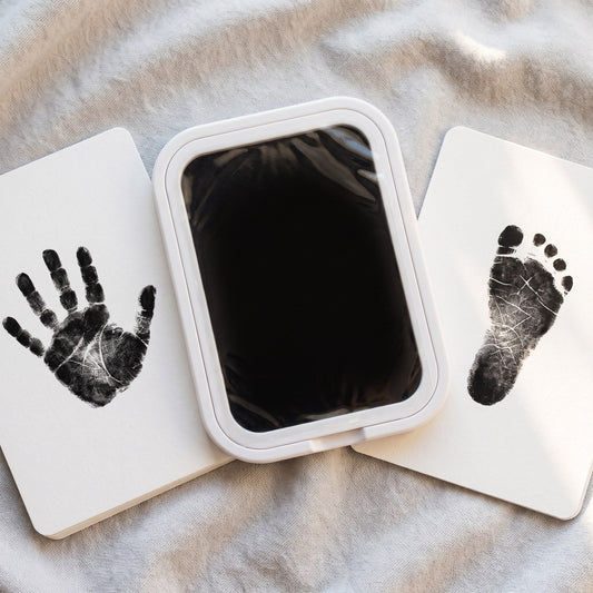 Baby print kit with ink pad and hand and footprint cards