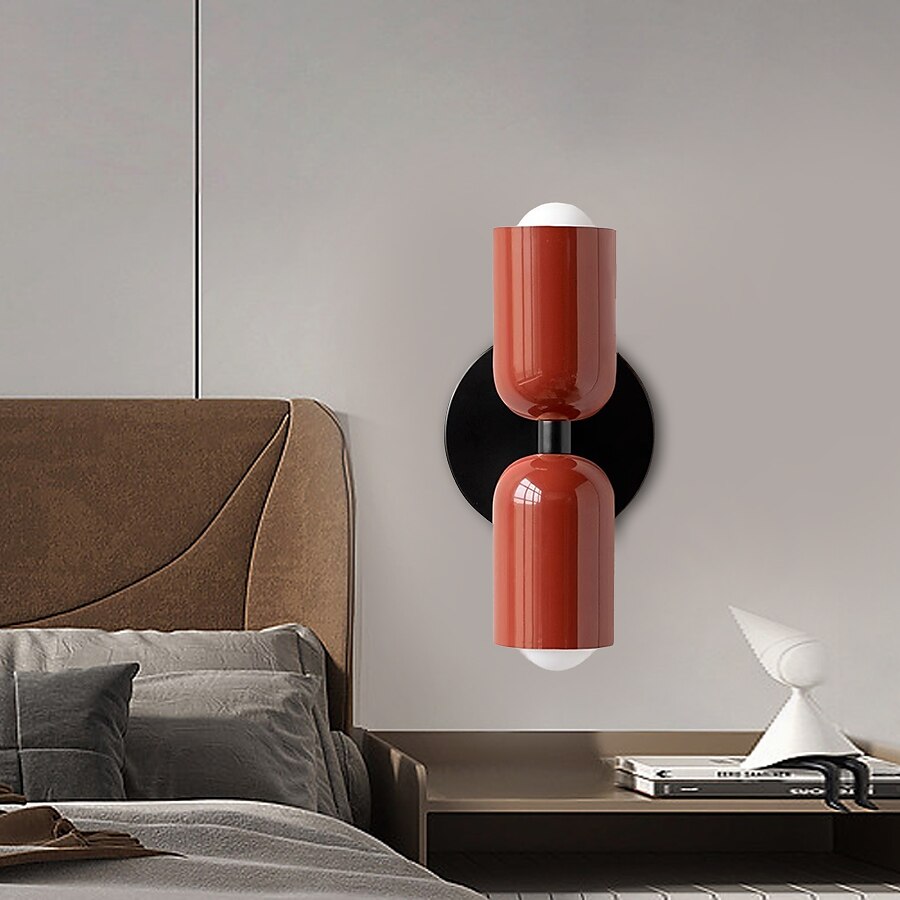 Full view of the Scandinavian style wall sconce in white
