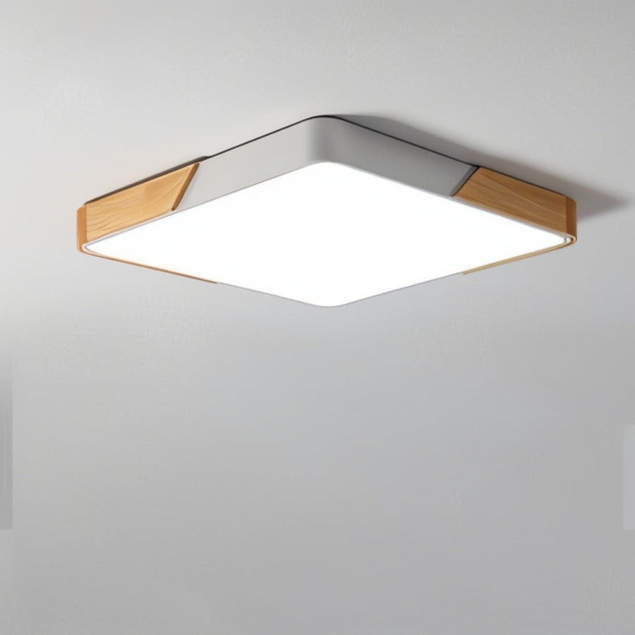 Close-up of the ceiling light's LED panel