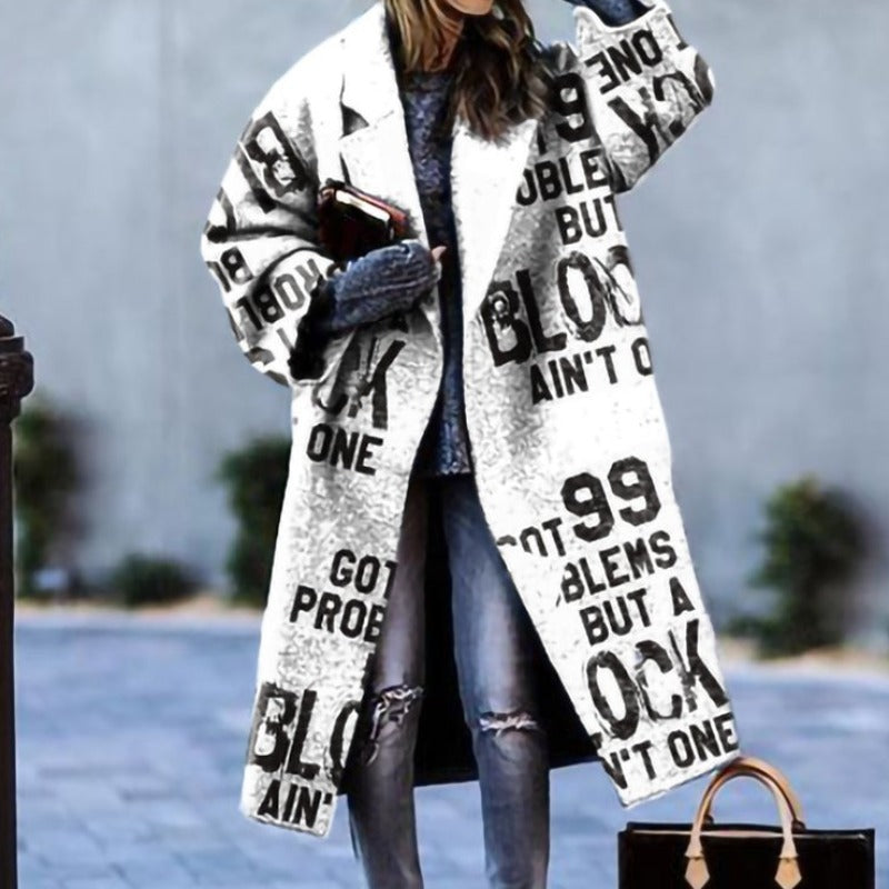 Close-up of the trench coat's collar and buttons