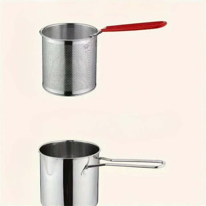 Close-up of the fryer pot's silver finish