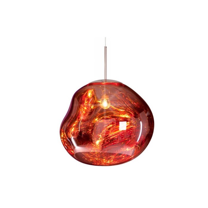 Modern Art Deco pendant light hanging in a living room