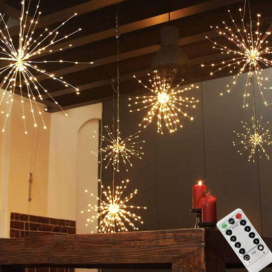 LED firework lamp glowing warm white