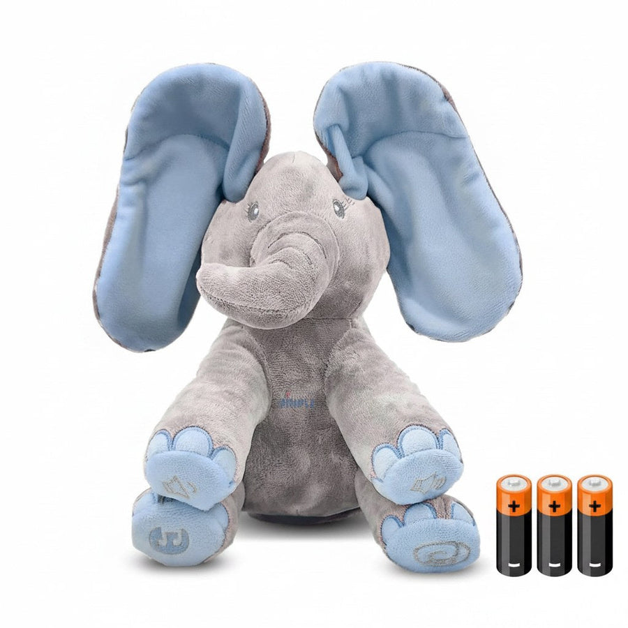 Singing elephant in blue – interactive peek-a-boo baby toy