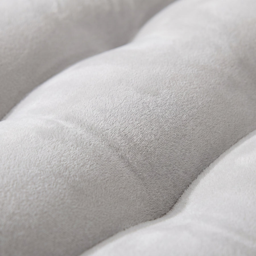 Close-up of soft gray flocked velvet surface texture