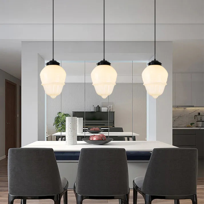 Pendant light in a hallway setting