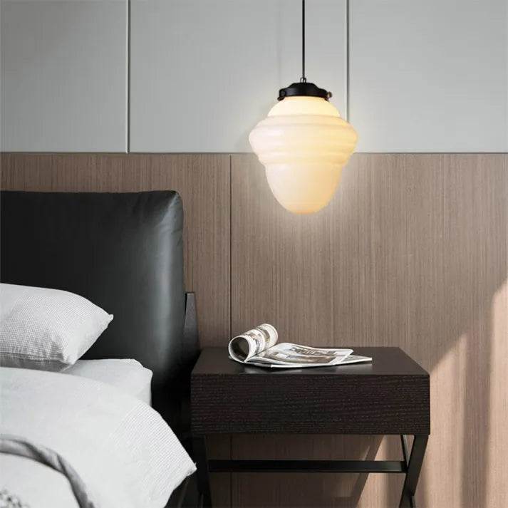 Side view of the pendant light showing its cord