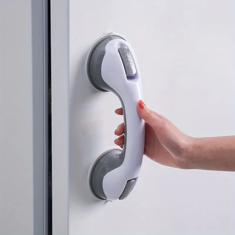 Close-up of the grab bar's textured grip surface