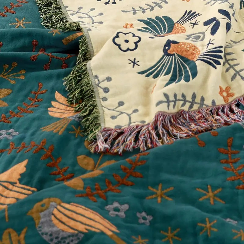 Close-up of the blanket's soft fabric edge