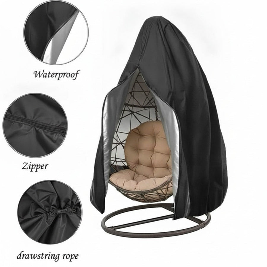 Waterproof cover with zipper and drawstring