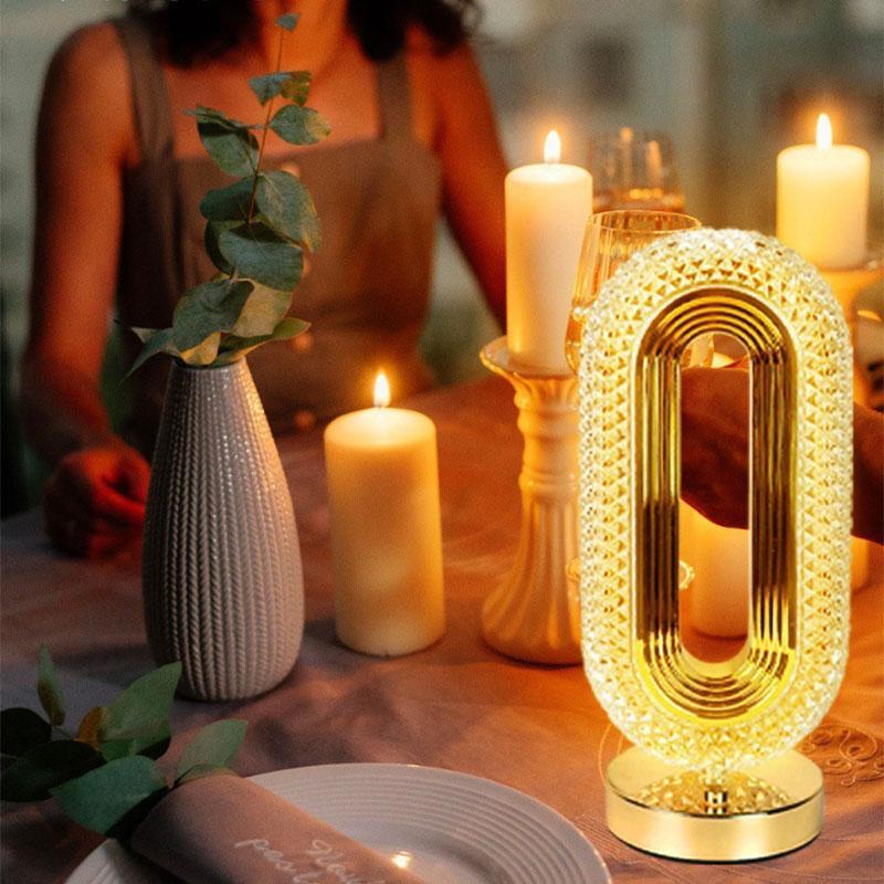 LED crystal lamp setting a romantic dinner mood