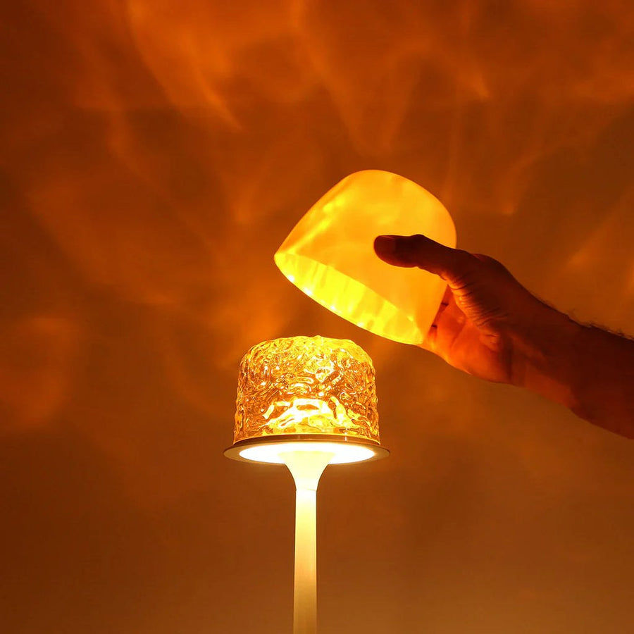 Aurora lamp with removable crystal dome