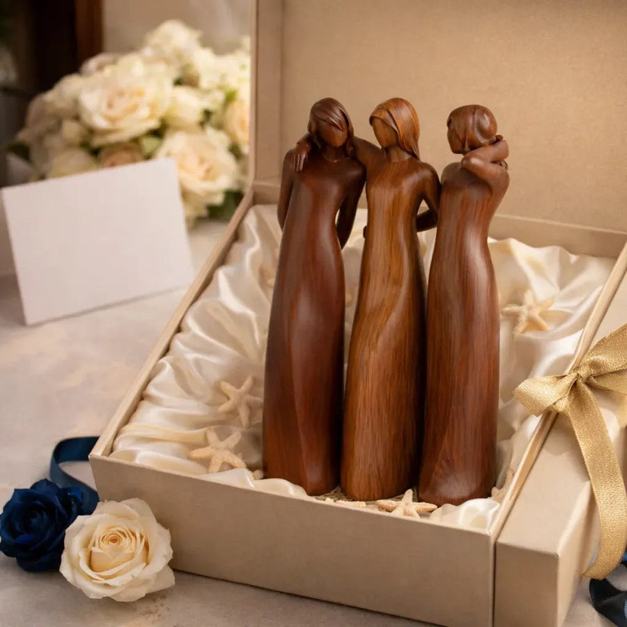 Three sisters sculpture in a gift box