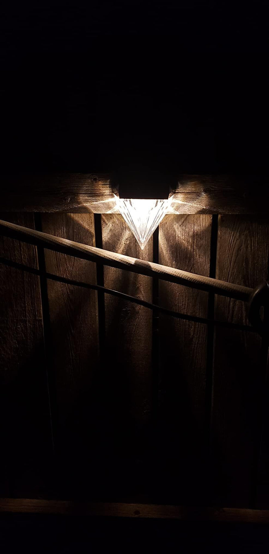 Solar light for fences and railings providing nighttime illumination