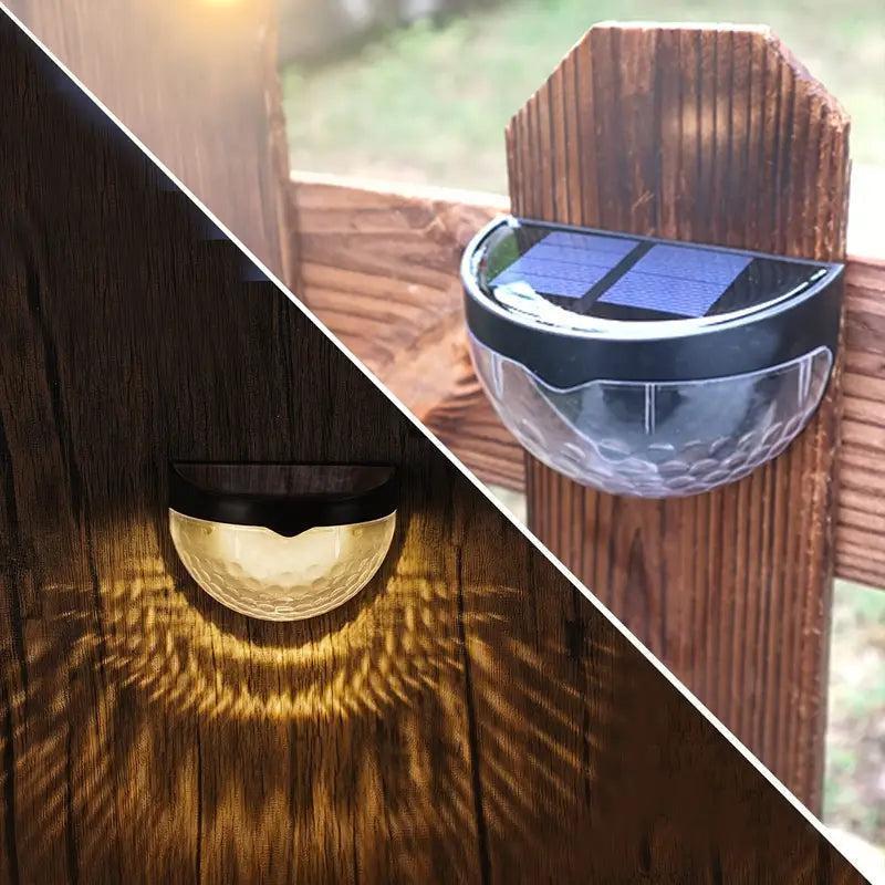 Comparison of a solar light by day and night